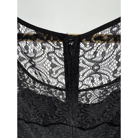 Torrid Black Sleeveless Lace Peplum Top With Sheer Back & Zipper Closure - Picture 9 of 9
